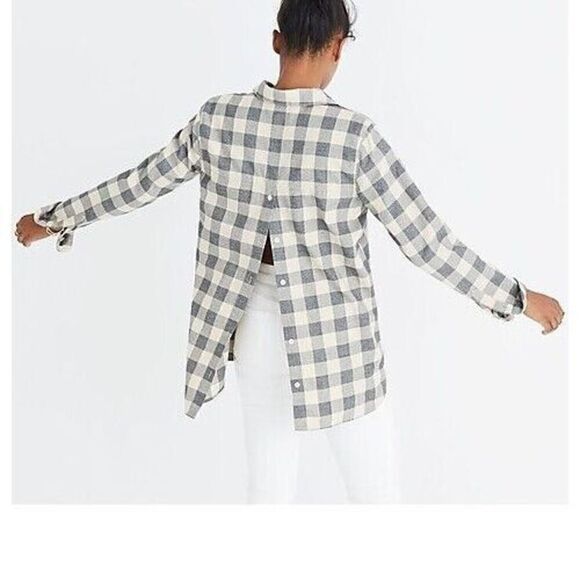 Madewell Women's Sz S Buffalo Check Classic Ex-boyfriend Button-Back Shirt $78 - Picture 7 of 7